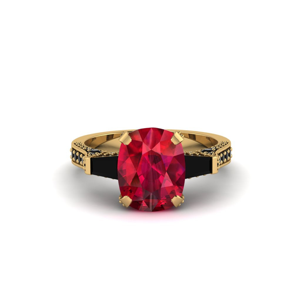 Exclusive Handmade Ruby Geometrical Engagement Ring - Yolanda No. 40
