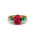 Exclusive Handmade Ruby Geometrical Engagement Ring - Yolanda No. 25