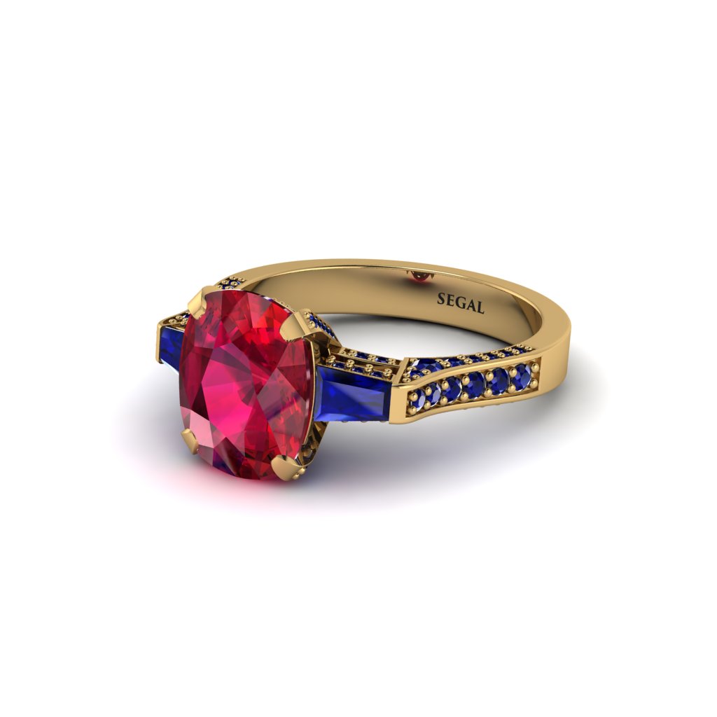 Exclusive Handmade Ruby Geometrical Engagement Ring - Yolanda No. 70