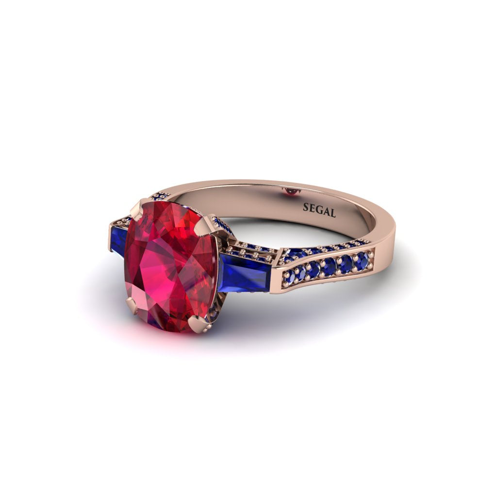 Exclusive Handmade Ruby Geometrical Engagement Ring - Yolanda No. 71