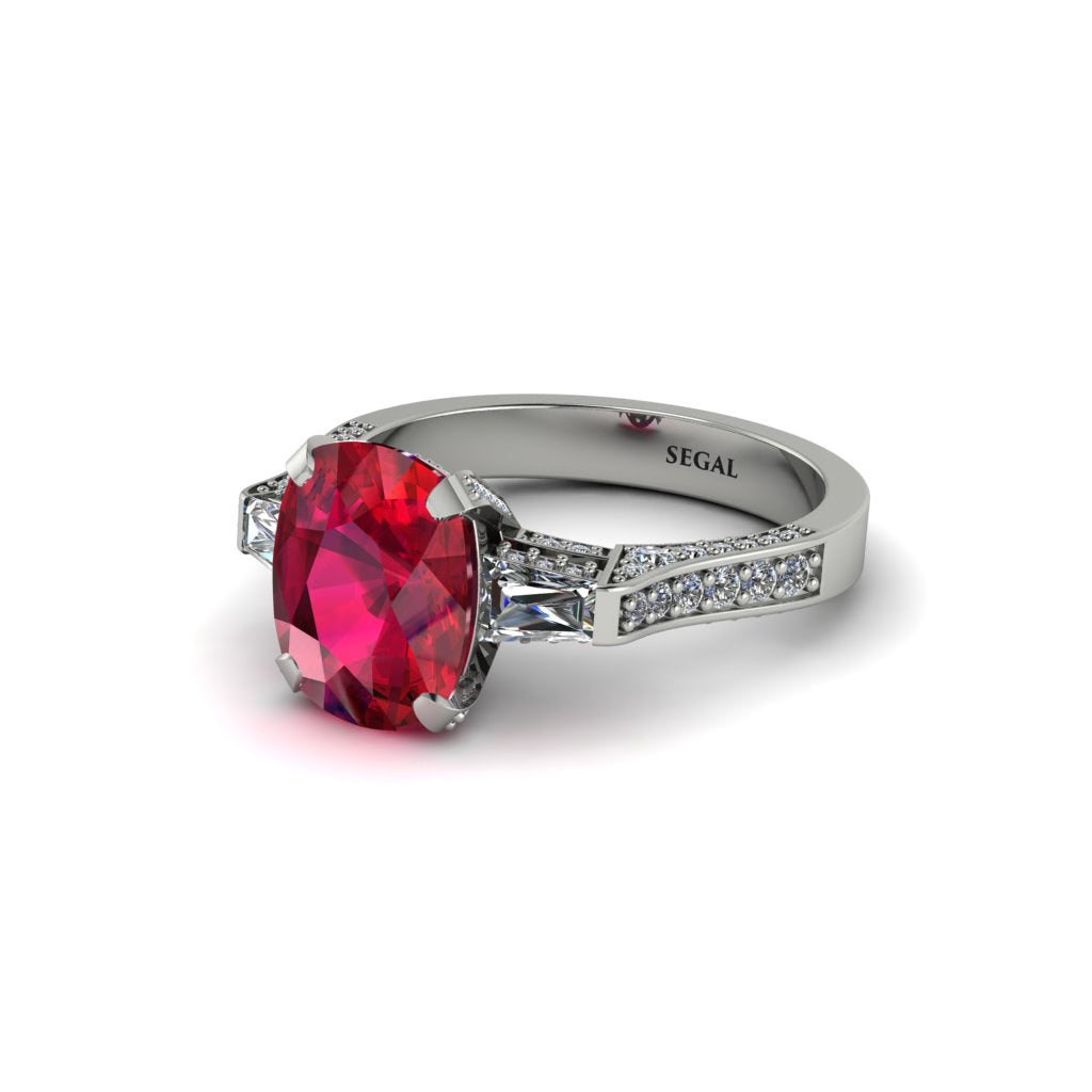 Exclusive Handmade Ruby Geometrical Engagement Ring - Yolanda No. 12