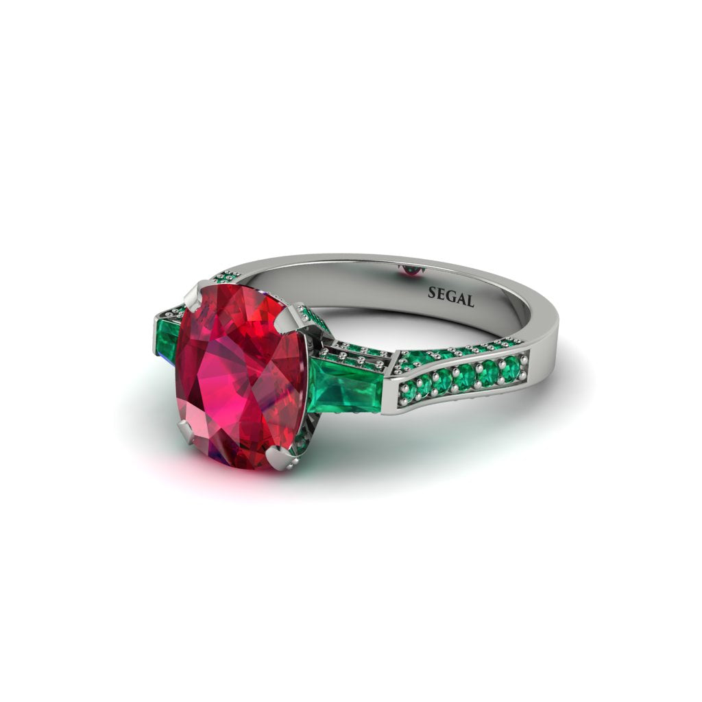 Exclusive Handmade Ruby Geometrical Engagement Ring - Yolanda No. 27