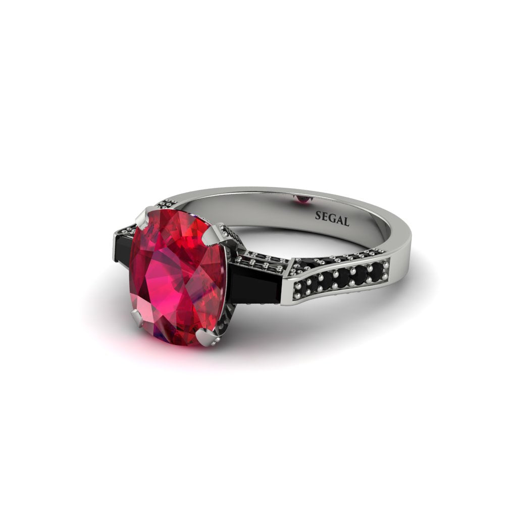 Exclusive Handmade Ruby Geometrical Engagement Ring - Yolanda No. 42