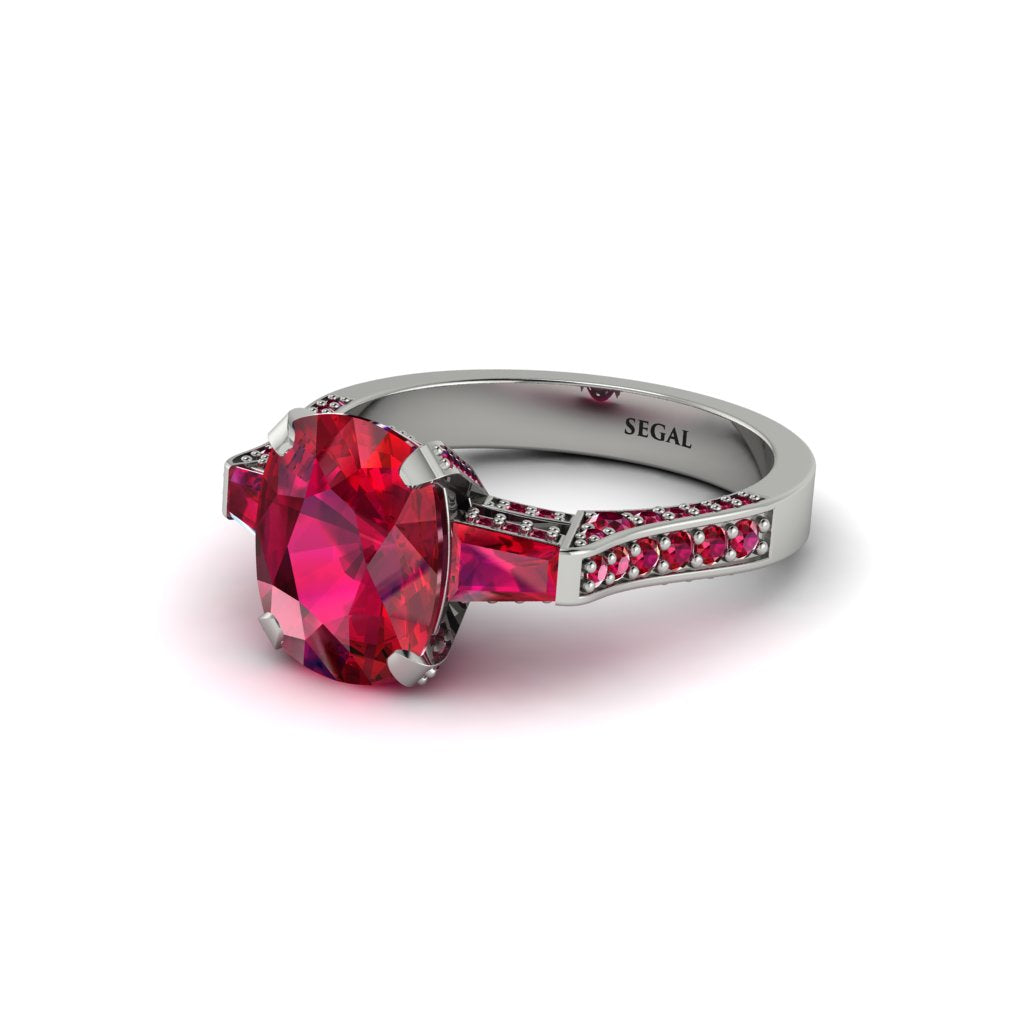 Exclusive Handmade Ruby Geometrical Engagement Ring - Yolanda No. 57