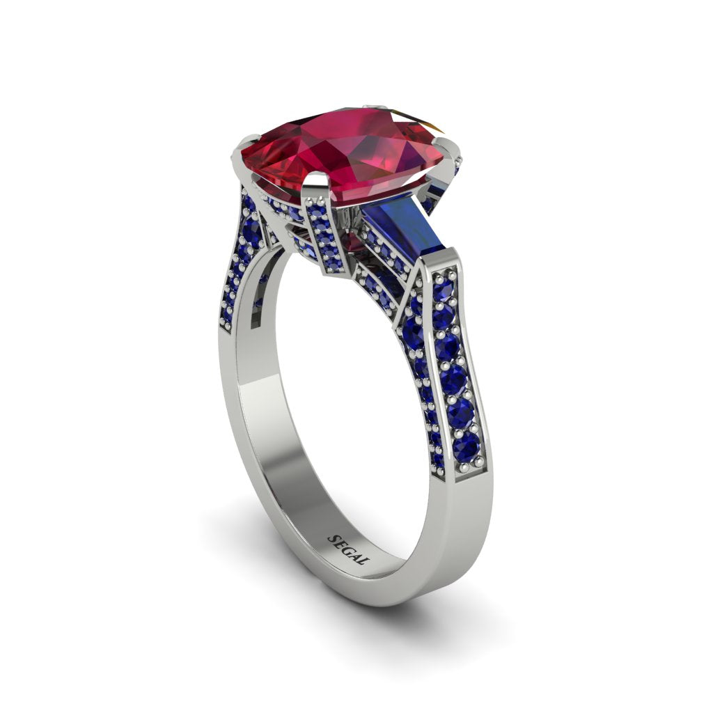 Exclusive Handmade Ruby Geometrical Engagement Ring - Yolanda No. 72