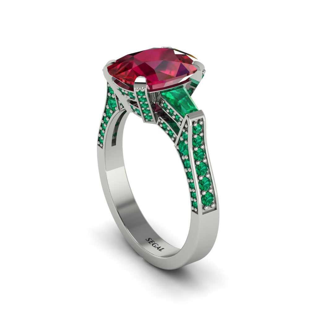 Exclusive Handmade Ruby Geometrical Engagement Ring - Yolanda No. 27