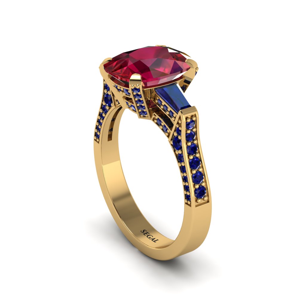 Exclusive Handmade Ruby Geometrical Engagement Ring - Yolanda No. 70