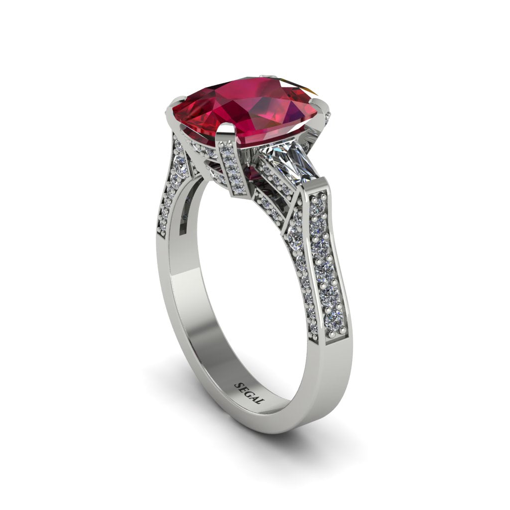 Exclusive Handmade Ruby Geometrical Engagement Ring - Yolanda No. 12