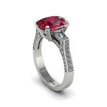 Exclusive Handmade Ruby Geometrical Engagement Ring - Yolanda No. 12 image 1