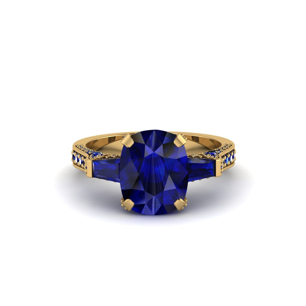 Exclusive Handmade Sapphire Geometrical Engagement Ring - Yolanda No. 73
