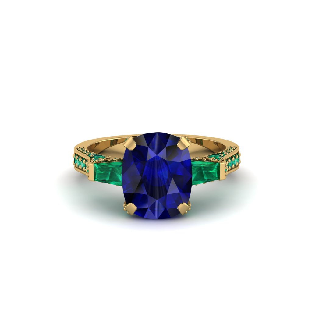 Exclusive Handmade Sapphire Geometrical Engagement Ring - Yolanda No. 28