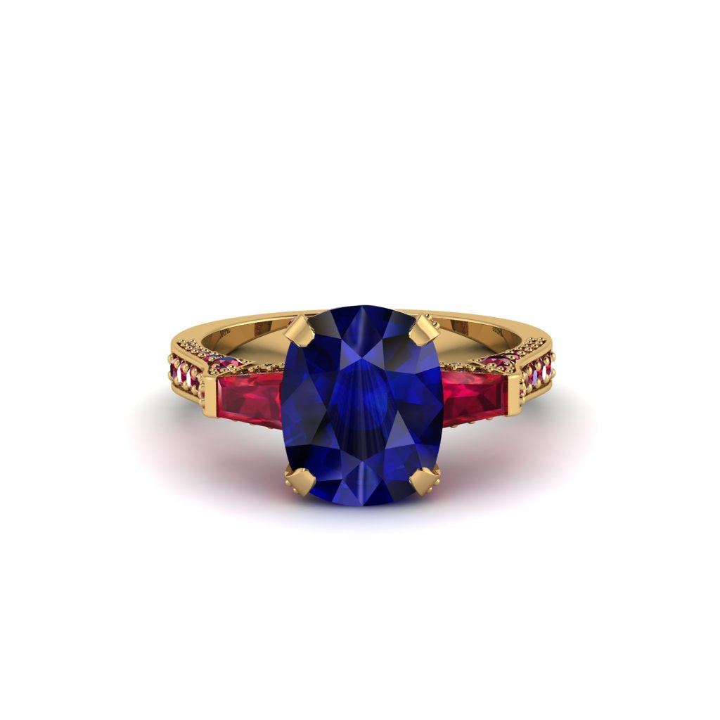 Exclusive Handmade Sapphire Geometrical Engagement Ring - Yolanda No. 58