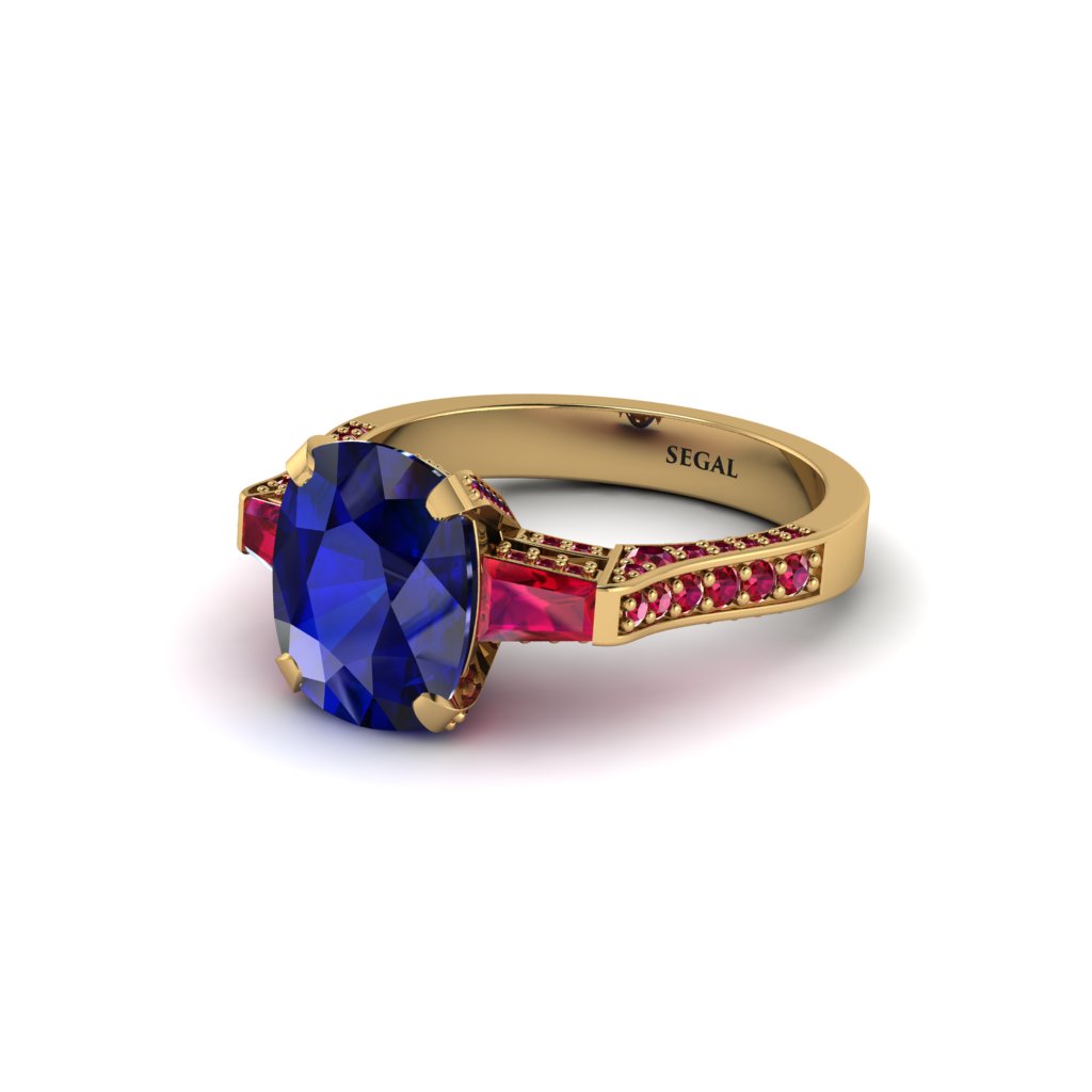 Exclusive Handmade Sapphire Geometrical Engagement Ring - Yolanda No. 58