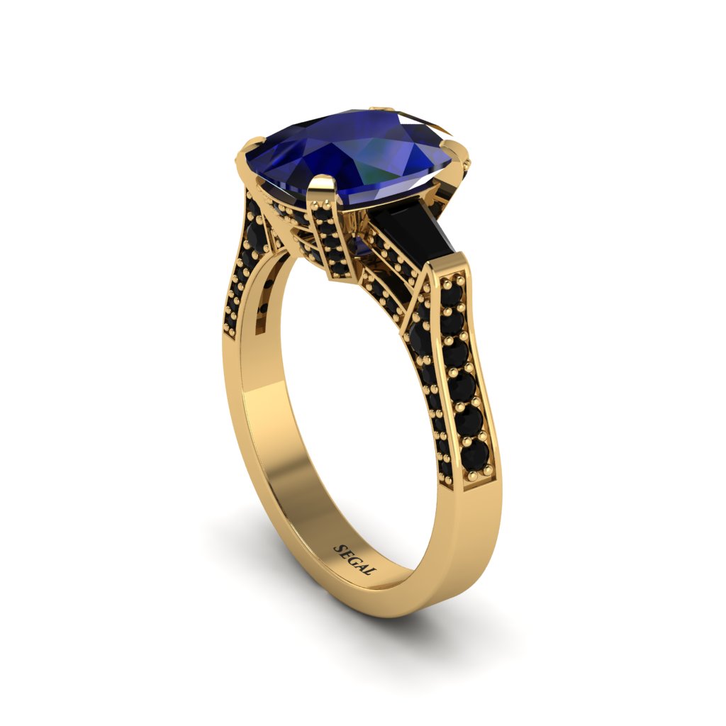 Exclusive Handmade Sapphire Geometrical Engagement Ring - Yolanda No. 43