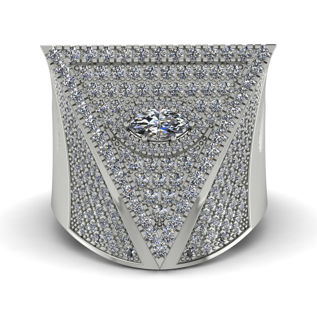 Diamond Eye Of Providence Men's Illuminati Ring - Arden No. 3