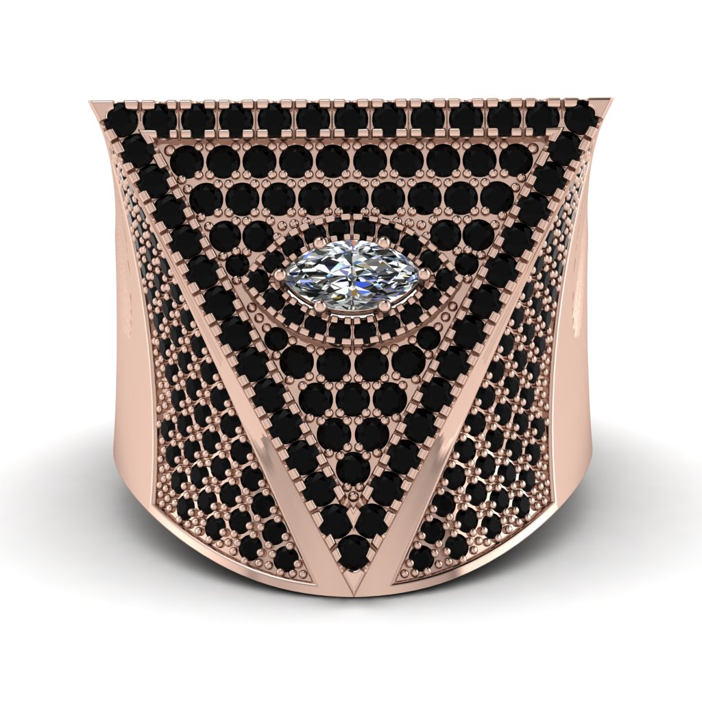 Diamond Eye Of Providence Men's Illuminati Ring - Arden No. 32