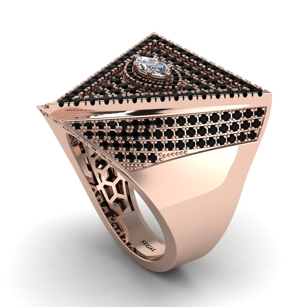 Diamond Eye Of Providence Men's Illuminati Ring - Arden No. 32