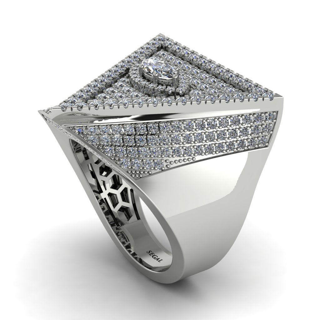Diamond Eye Of Providence Men's Illuminati Ring - Arden No. 3