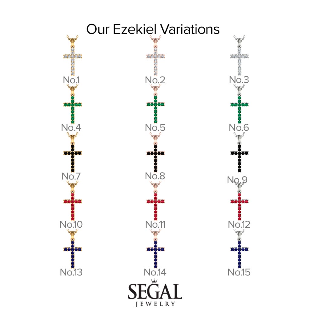 Timeless Classic Ruby Gold Cross Necklace - Ezekiel No. 12