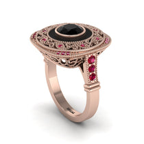 Fancy Art Deco Black Diamond Ring - Pauline No. 53 image 1