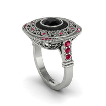 Fancy Art Deco Black Diamond Ring - Pauline No. 54 image 1