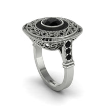 Fancy Art Deco Black Diamond Ring - Pauline No. 39 image 1