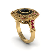 Fancy Art Deco Black Diamond Ring - Pauline No. 52 image 1