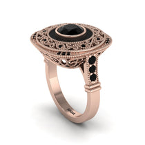 Fancy Art Deco Black Diamond Ring - Pauline No. 38 image 1