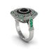 Fancy Art Deco Black Diamond Ring - Pauline No. 24
