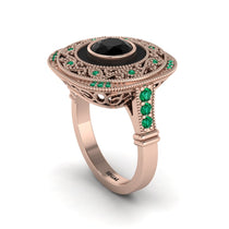 Fancy Art Deco Black Diamond Ring - Pauline No. 23 image 1