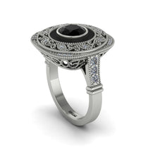 Fancy Art Deco Black Diamond Ring - Pauline No. 9 image 1