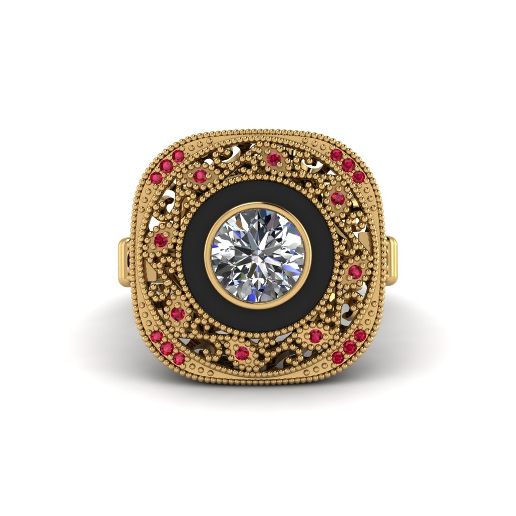 Fancy Art Deco Diamond Ring - Pauline No. 46