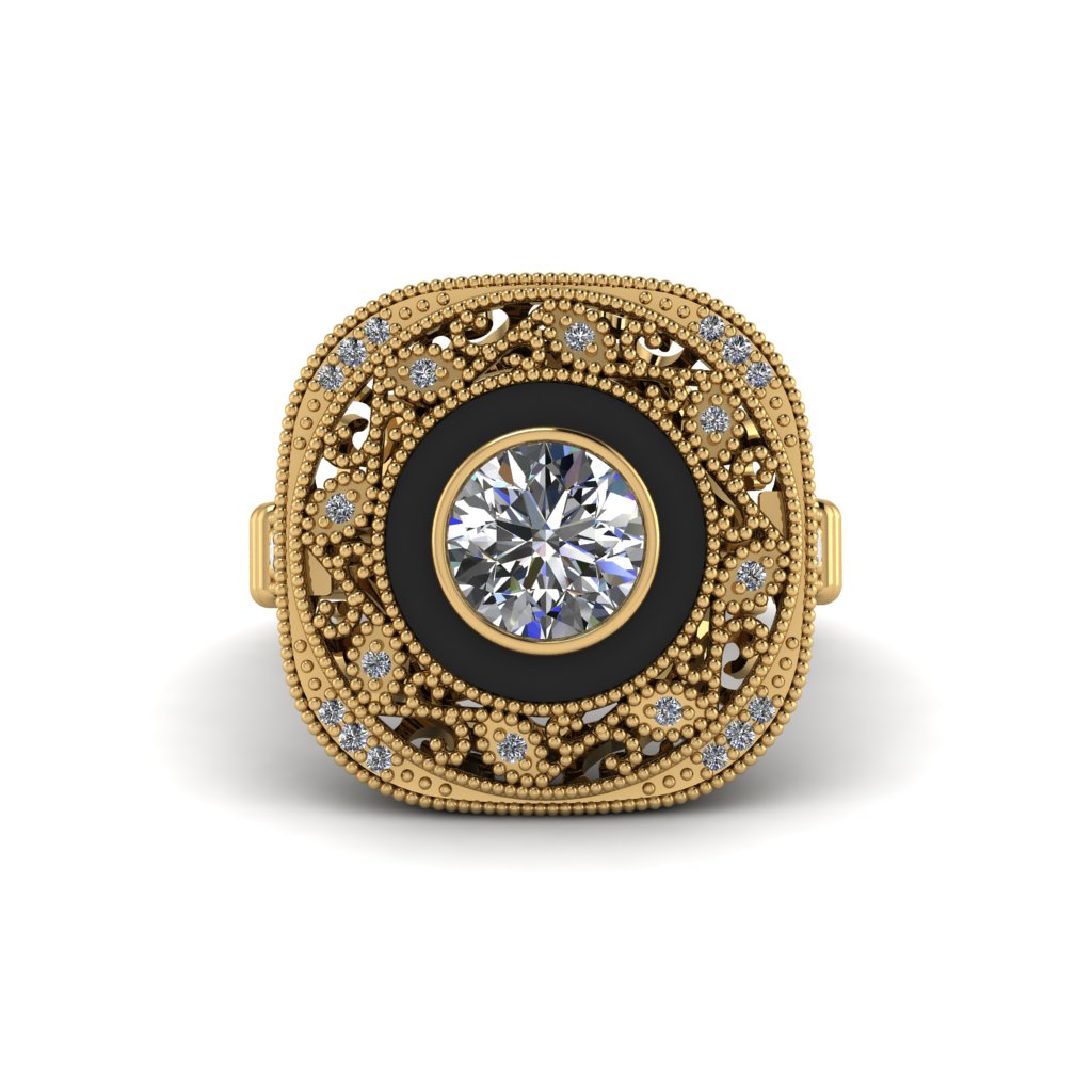 Fancy Art Deco Diamond Ring - Pauline No. 1