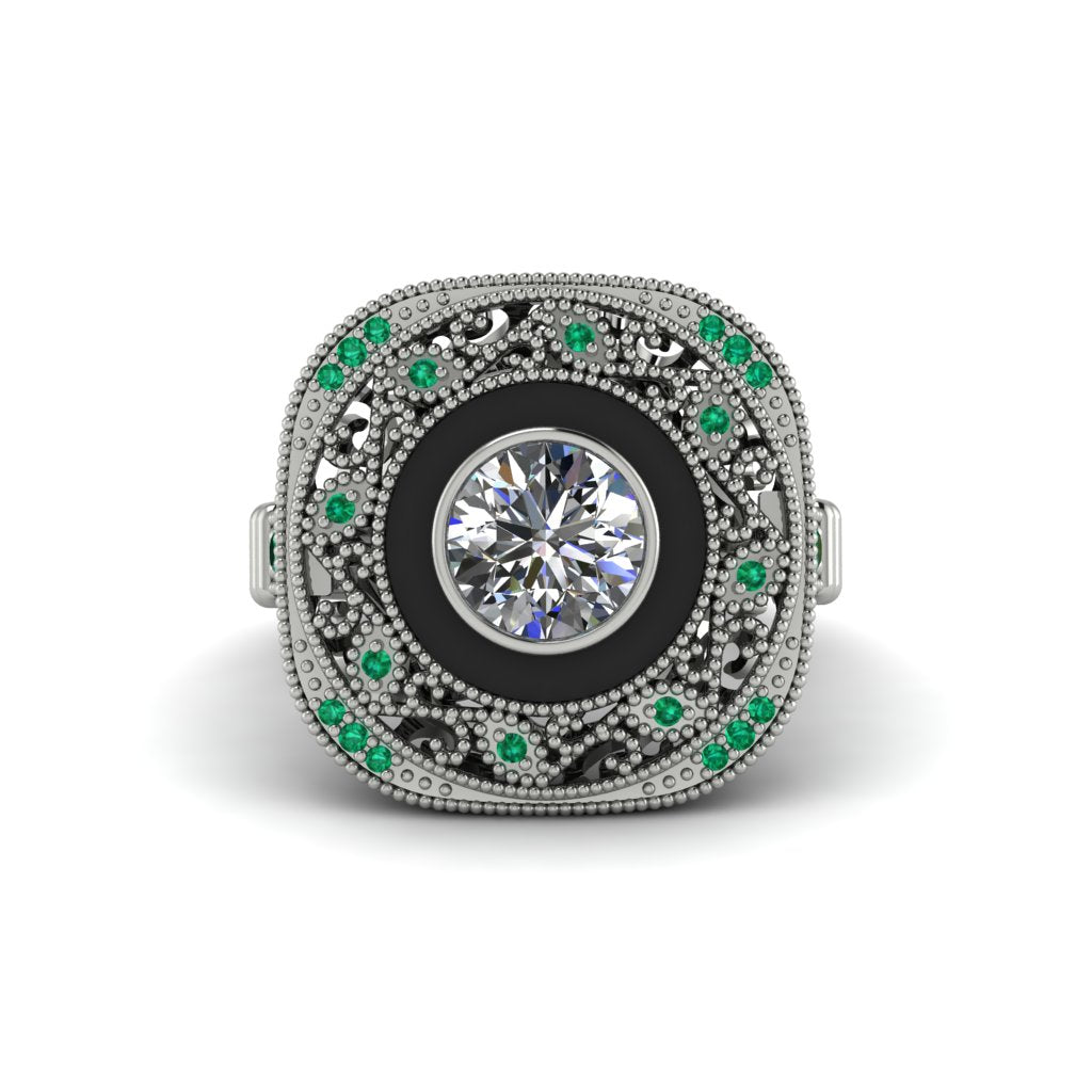 Fancy Art Deco Diamond Ring - Pauline No. 18