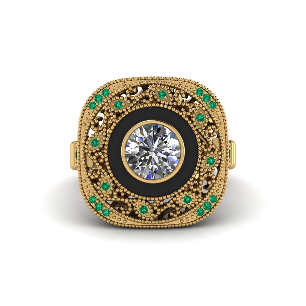 Fancy Art Deco Diamond Ring - Pauline No. 16
