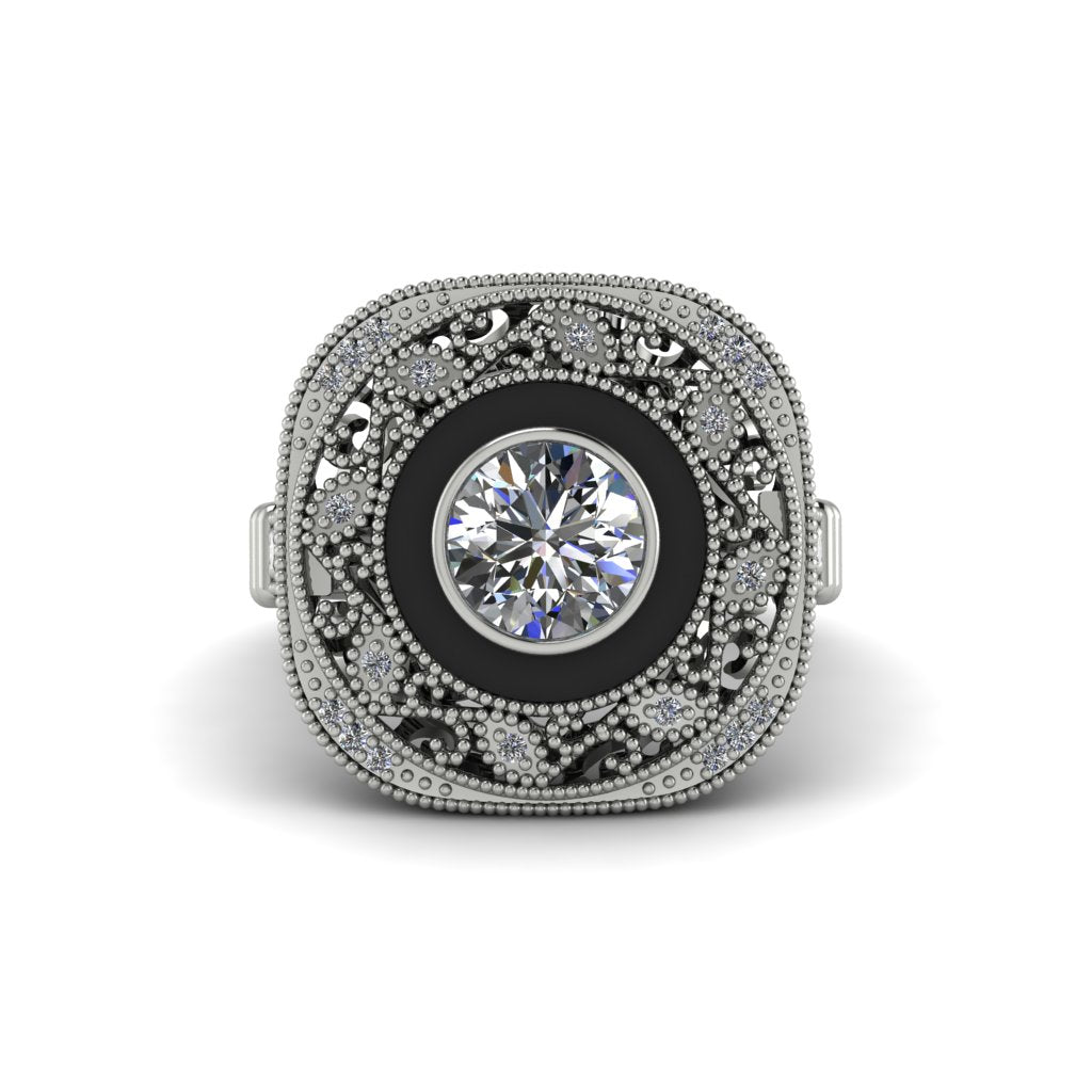Fancy Art Deco Diamond Ring - Pauline No. 3