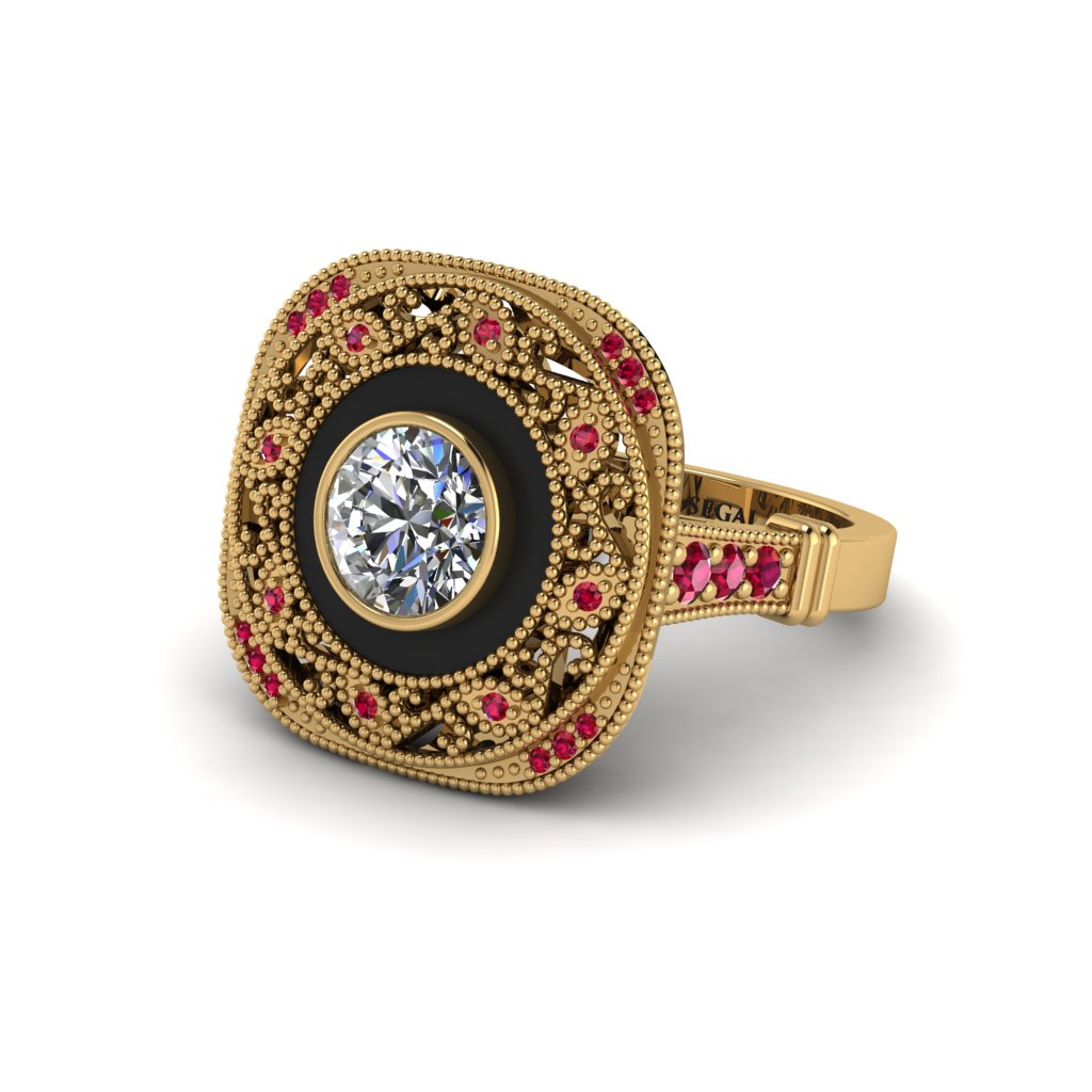 Fancy Art Deco Diamond Ring - Pauline No. 46