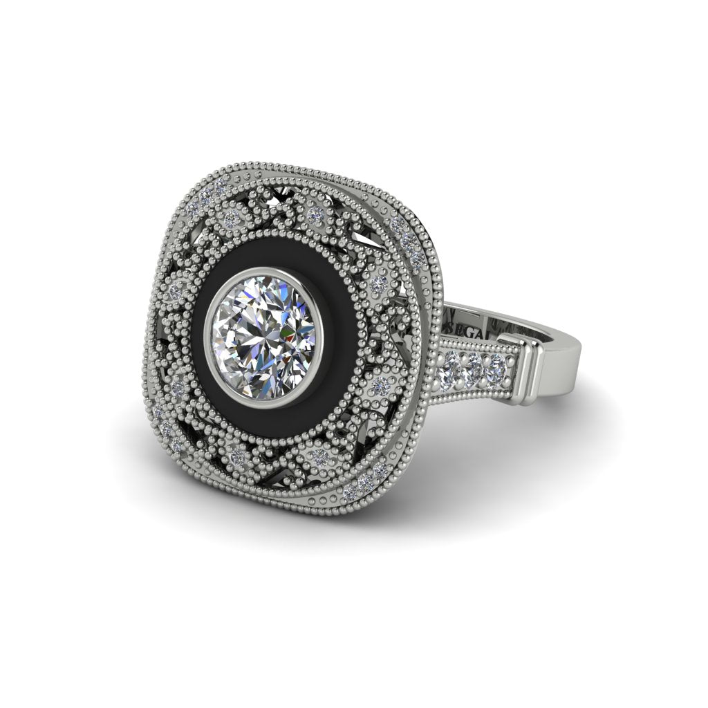 Fancy Art Deco Diamond Ring - Pauline No. 3