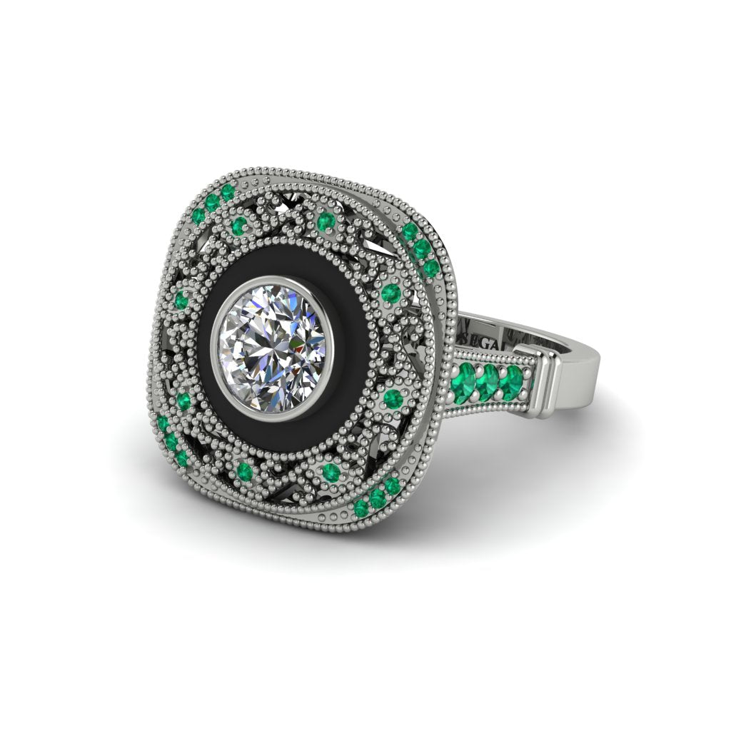 Fancy Art Deco Diamond Ring - Pauline No. 18