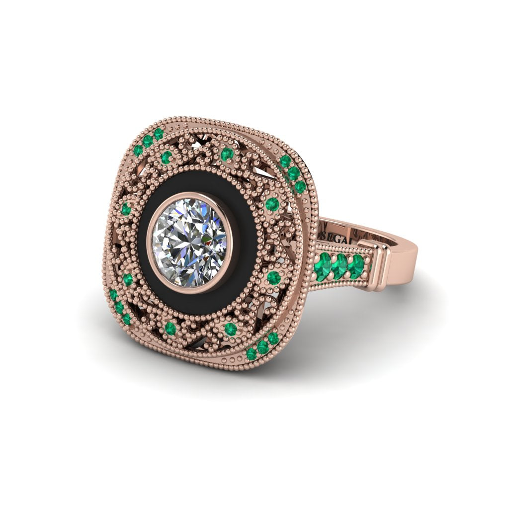 Fancy Art Deco Diamond Ring - Pauline No. 17