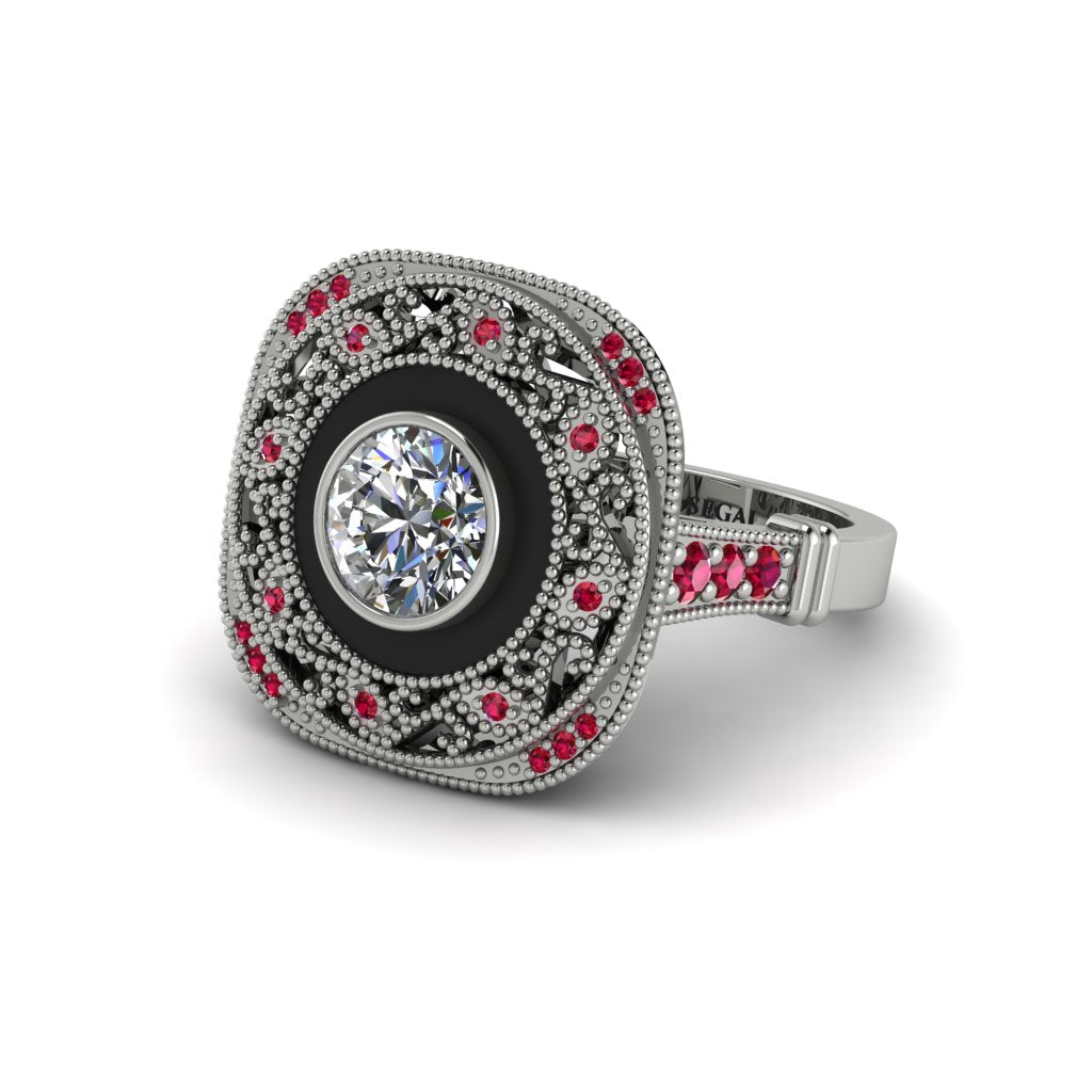 Fancy Art Deco Diamond Ring - Pauline No. 48