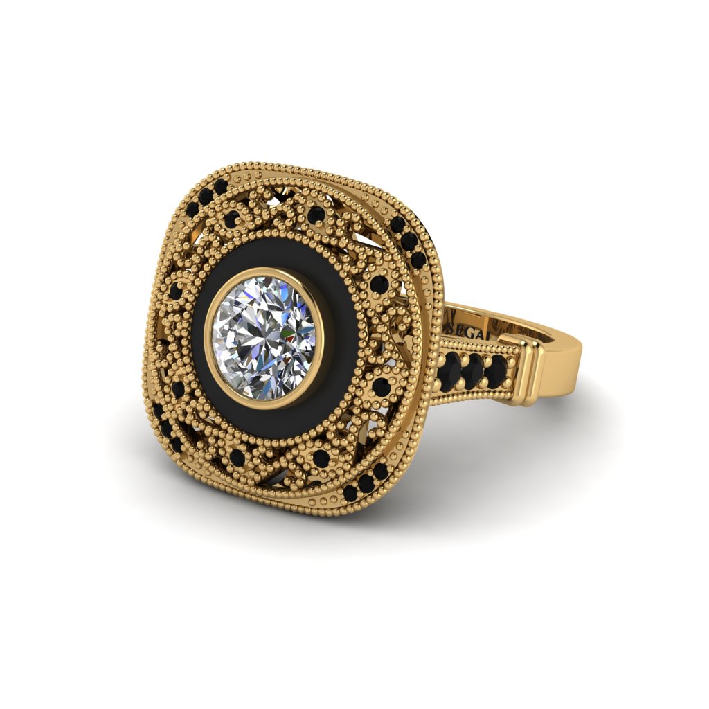 Fancy Art Deco Diamond Ring - Pauline No. 31