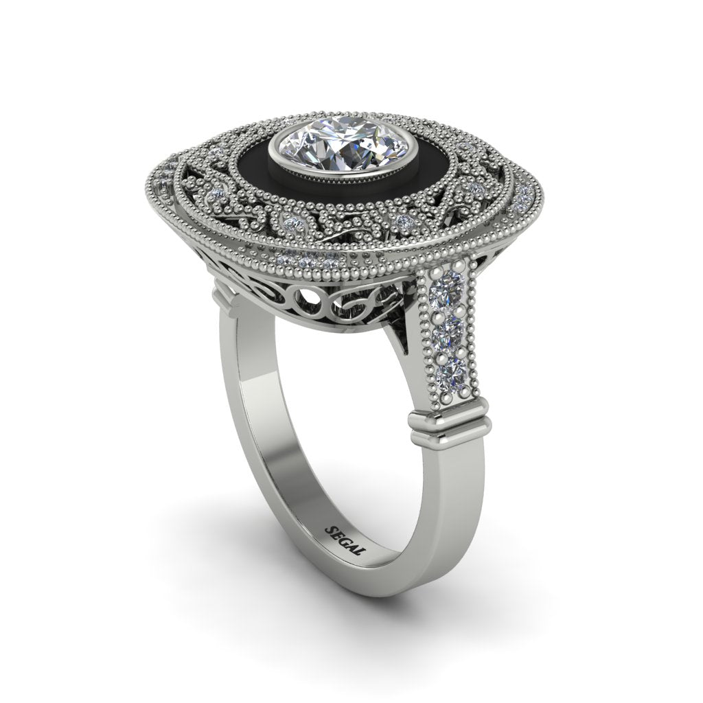 Fancy Art Deco Diamond Ring - Pauline No. 3