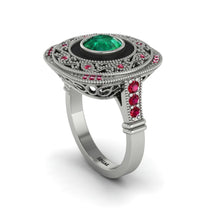 Fancy Art Deco Emerald Ring - Pauline No. 51 image 1