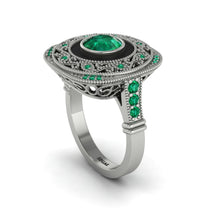 Fancy Art Deco Emerald Ring - Pauline No. 21 image 1