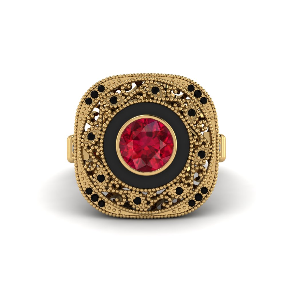 Fancy Art Deco Ruby Ring - Pauline No. 40