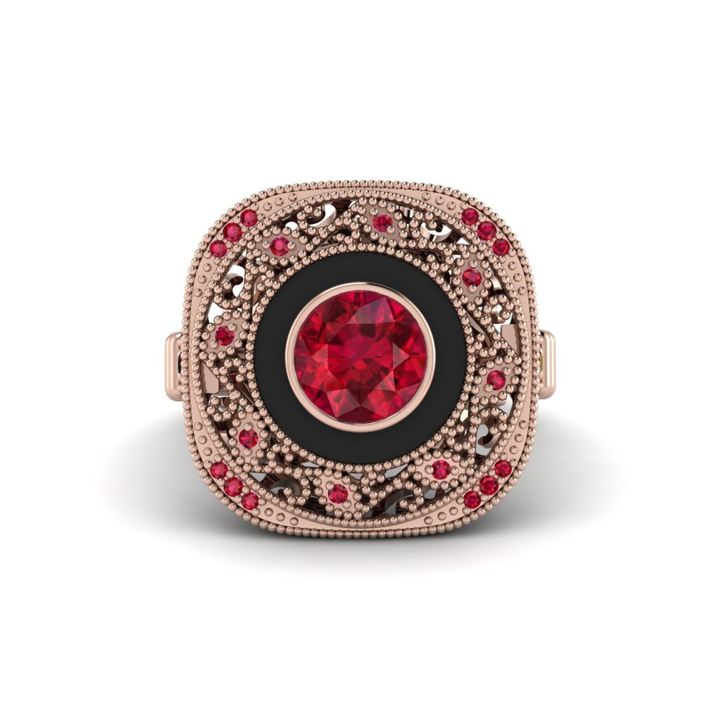 Fancy Art Deco Ruby Ring - Pauline No. 56