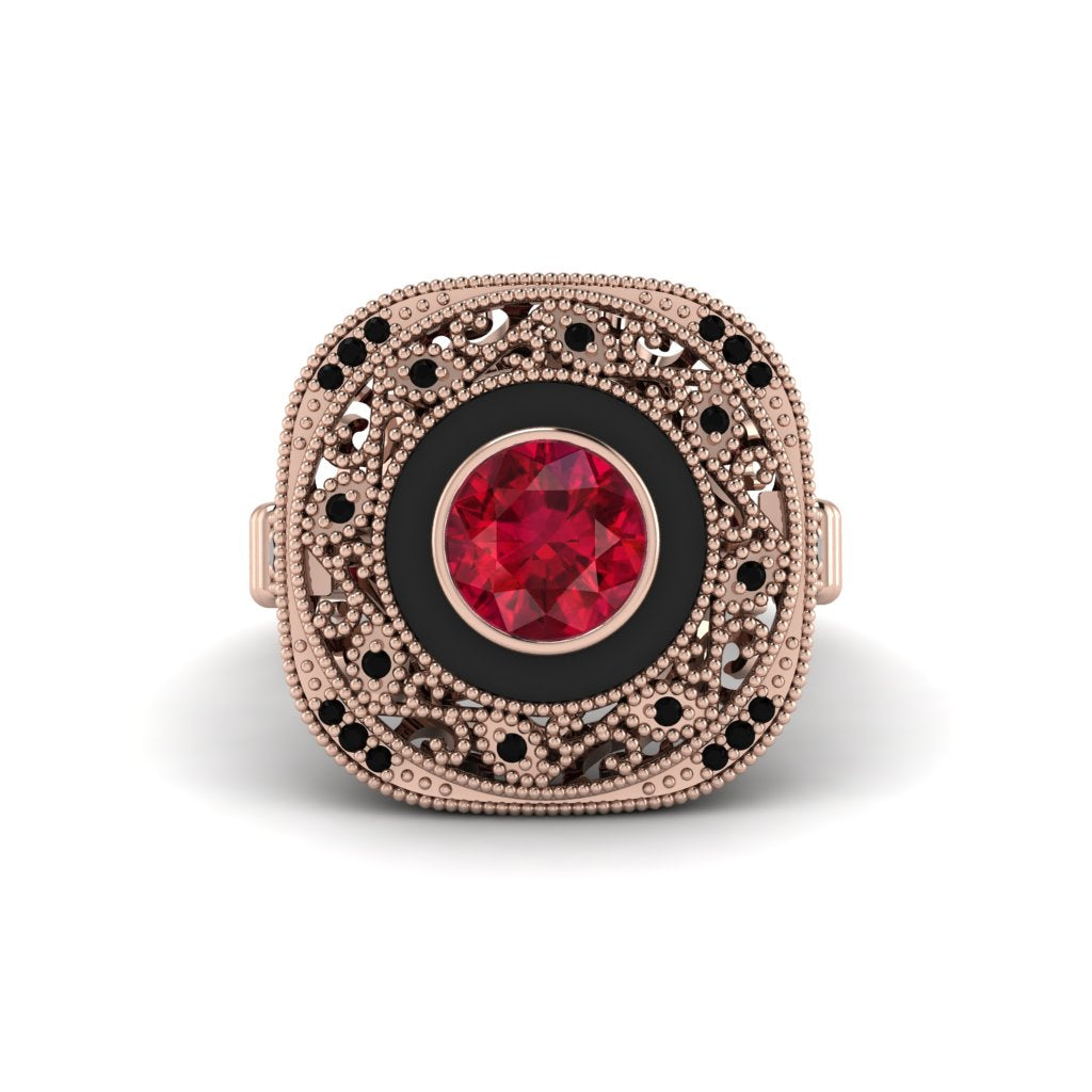 Fancy Art Deco Ruby Ring - Pauline No. 41