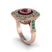 Fancy Art Deco Ruby Ring - Pauline No. 26 image 1