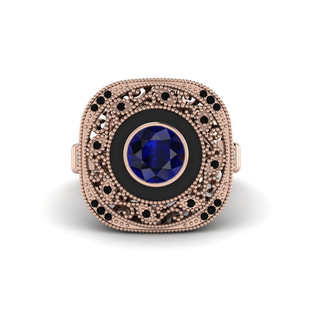 Fancy Art Deco Sapphire Ring - Pauline No. 44